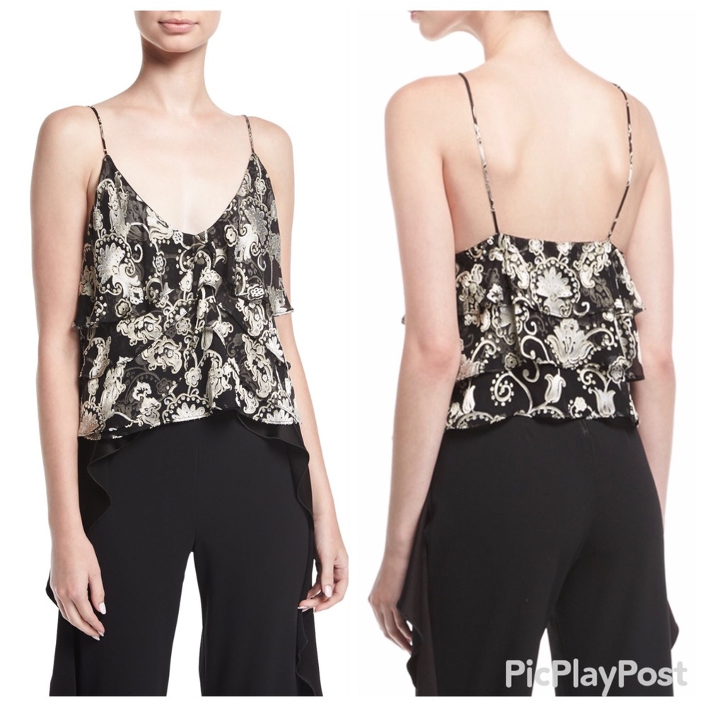 Alice + Olivia Vanessa Tiered Devoré Camisole Top